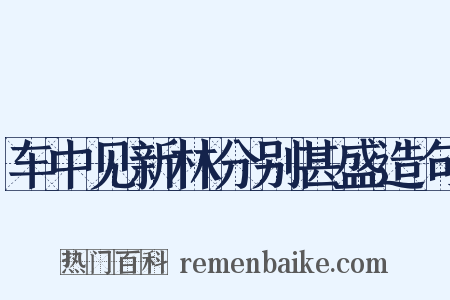 车中见新林分别甚盛造句是什么意思的图片